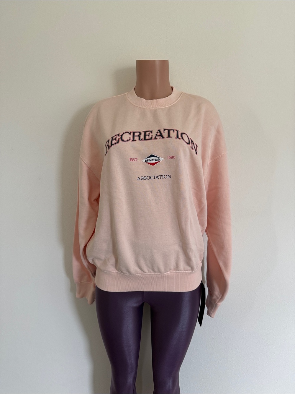 P.E Nation Recreation Association Crewneck Sweatshirt peach color size small